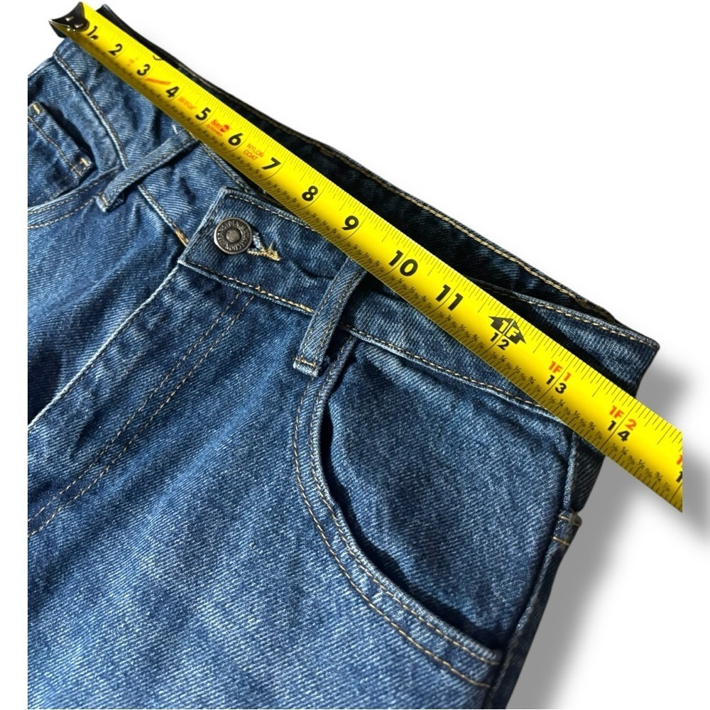 Dark Blue Denim High Waisted Classic Straight Leg Women's Jeans - Picture 8 of 9